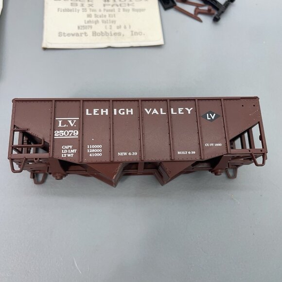 Stewart HO Lehigh Valley 25079 Fishbelly 55 Ton 6 Panel 2 Bay Hopper Train Car - Picture 7 of 12